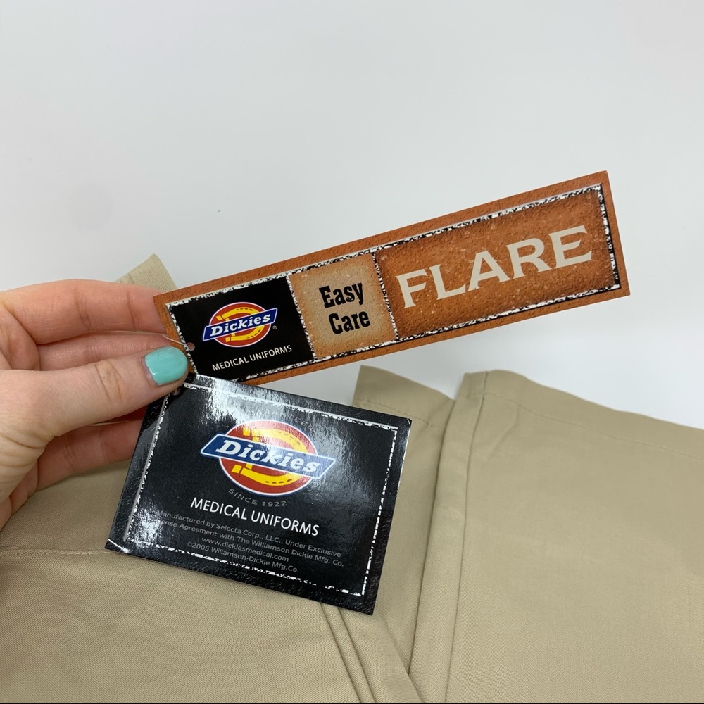 NWT Dickies Beige Flare Scrub Pants - Picture 2 of 4